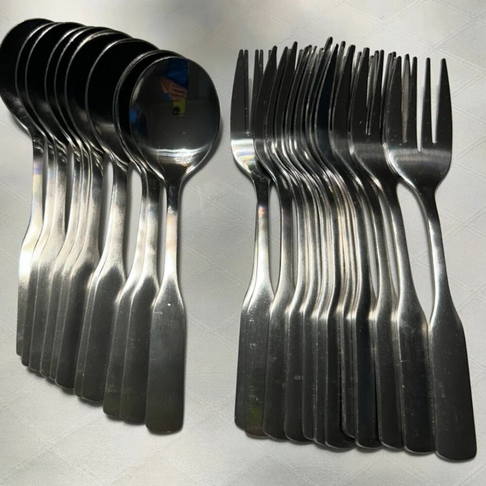Core Bellwood Salad Forks &amp; Bouillon Spoons Set – New, Open Box - 24 Pieces